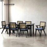 Matte Black Dining Table Set - 6 Seater - Image 5
