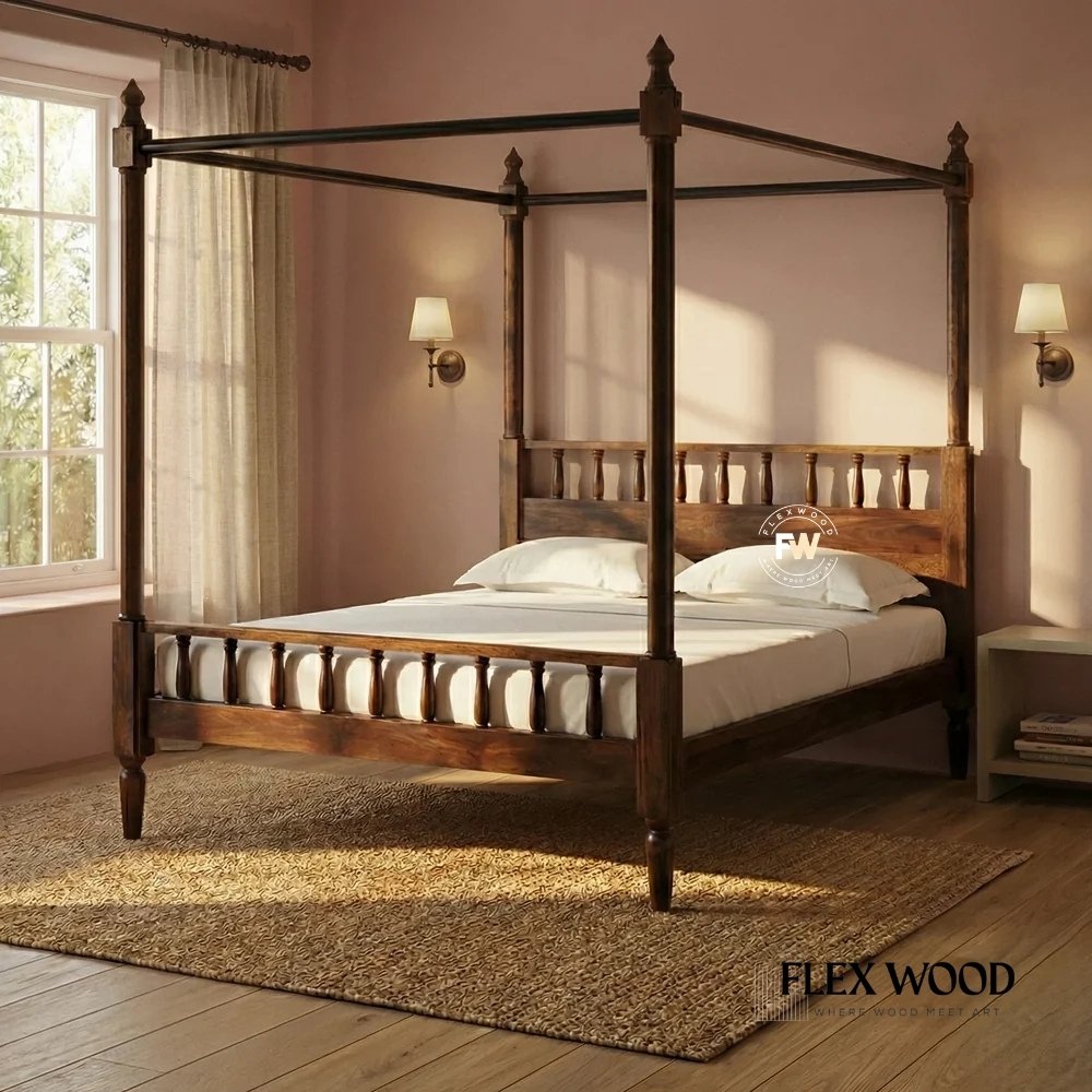 48 Solid Wood Poster Bed for Bedroom - Image 1