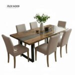 Luxora Epoxy Table with Blue 4 to 6 Seater Dining Table - Image 6