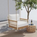 Ropipe Garden iron & Rope Weave 1-Seater Swing Sofa in