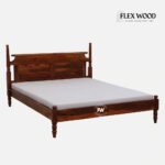 Solid Wood Bed In Honey Finish - Image 2