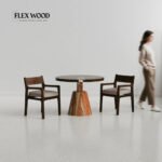 Walnut Dining Table Set - 2 Seater