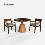 Walnut Dining Table Set - 2 Seater - Image 2
