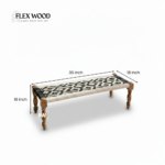 Cotton Rope Bench with Stool Set of 3 - Image 6