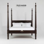 Solid Wood Poster Bed In Walnut Finish - Image 3