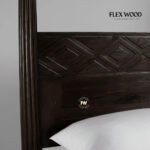 Solid Wood Poster Bed In Walnut Finish - Image 4