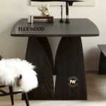 Black Solid Wood Acacia Dining Table with Bench - Image 3
