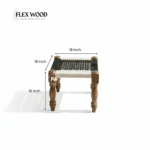 Cotton Rope Bench with Stool Set of 3 - Image 7