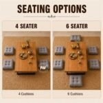 Low Seating Dining Table Set with Metal Legs - Image 6