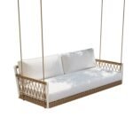 Ropipe Garden iron & Rope Weave 2-Seater Swing Sofa in White - Image 3
