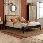 Modern Black Rattan Bed