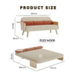 Modern Rattan Daybed Full Folding Sofa Cum Bed, 3-Seater - Image 12