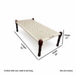 Flexwood Rajasthani Wooden Khatiya Khaat (White) - Image 2