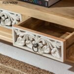 Flexwood solid wood tv unit cabinet( natural finish) - Image 5