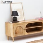 Medora tv unit solid wood ( natural finish) - Image 3