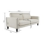 Flexwood 3 Seater Sofa - Chenille Olive - Image 7
