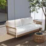 Ropipe Garden iron & Rope Weave 2-Seater Swing Sofa in White