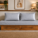 Flexwood solid wood 3 seater with drawer storage in (natural finish)