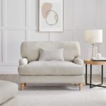 Lorens 1 Seater Sofa – Beige Textured Weave