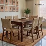 Modern  Cane 6 , 4 -Seater Dining Chair Set