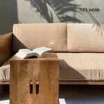 Flex Wood Daily 2 Seater Wooden Sofa Couch With Laptop Desk - Image 5