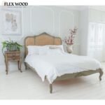 Flexwood Hand Carved Rattan Bed | Luxury Bed king size (finish green)